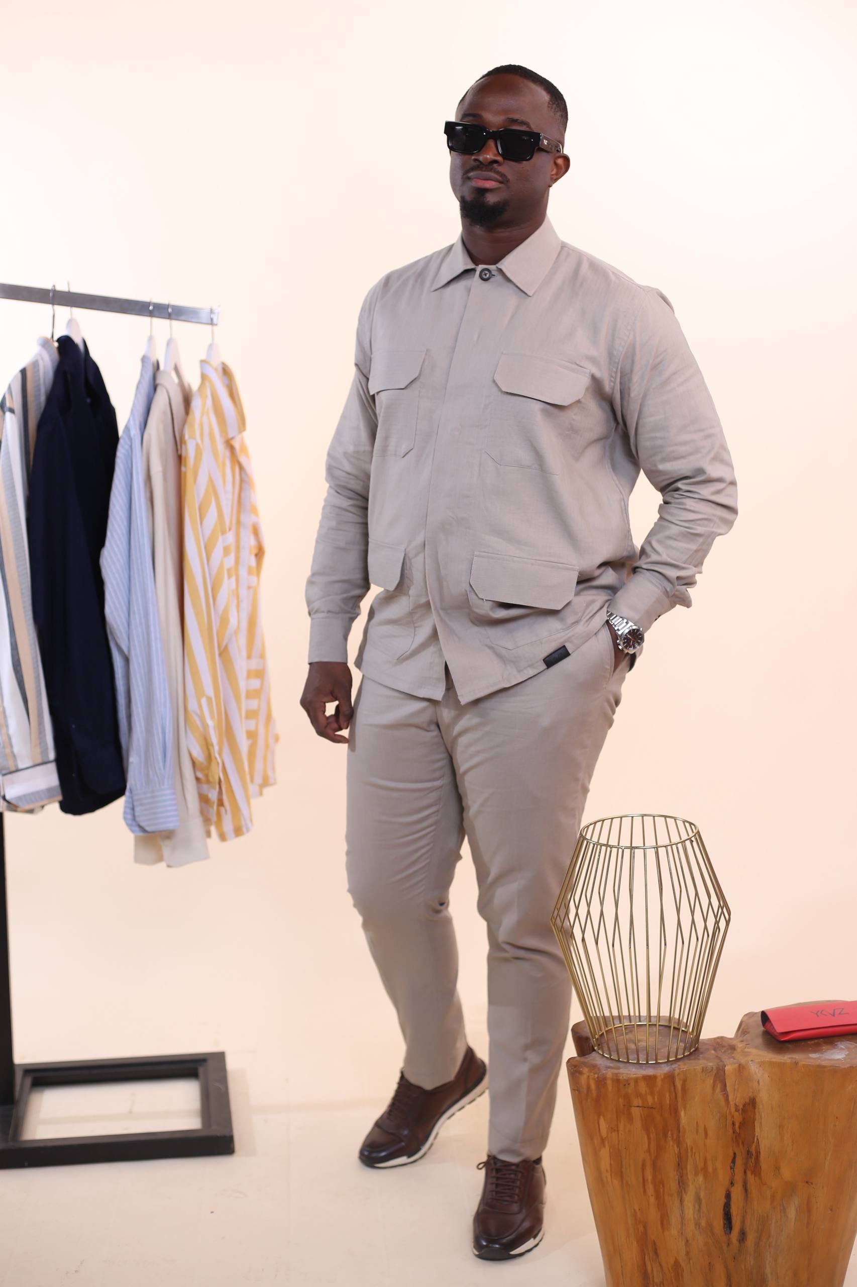 Ensemble CERA Lin _ Kaki Foncé