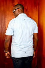 Chemise Cubano MC bleu ciel