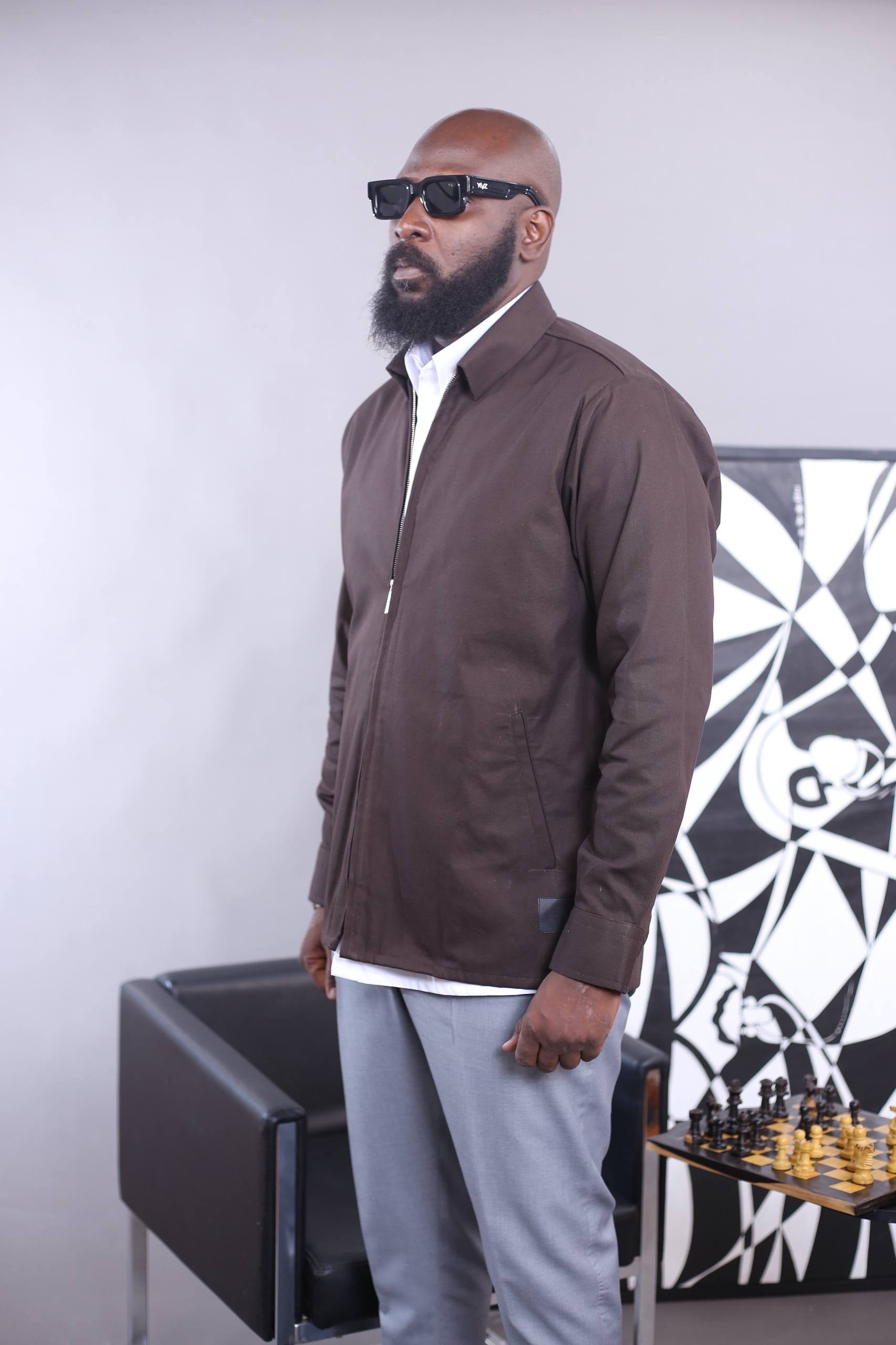 Surchemise Zip - marron