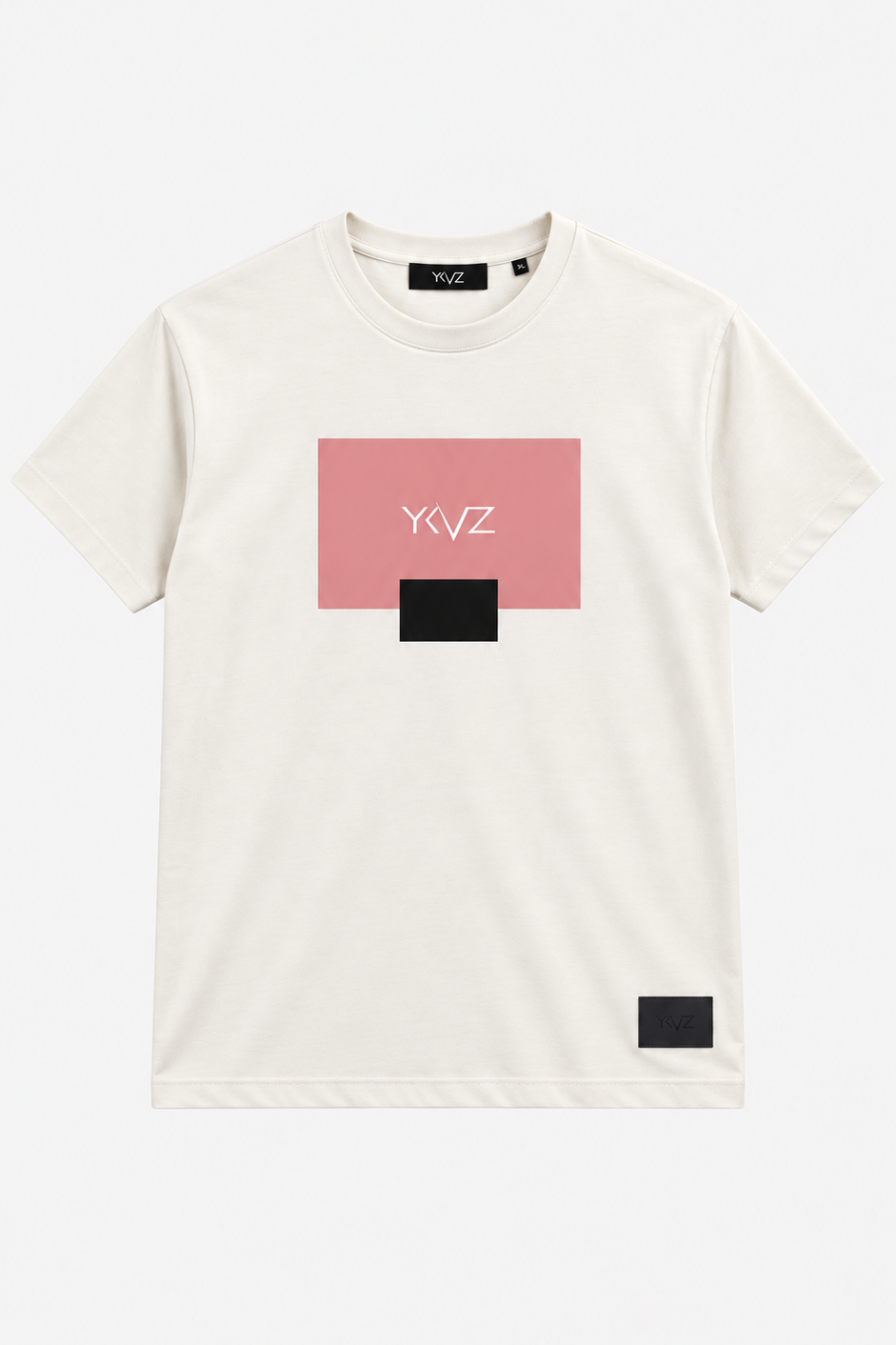 T-shirt _Blanc| Signature YKVZ Rose
