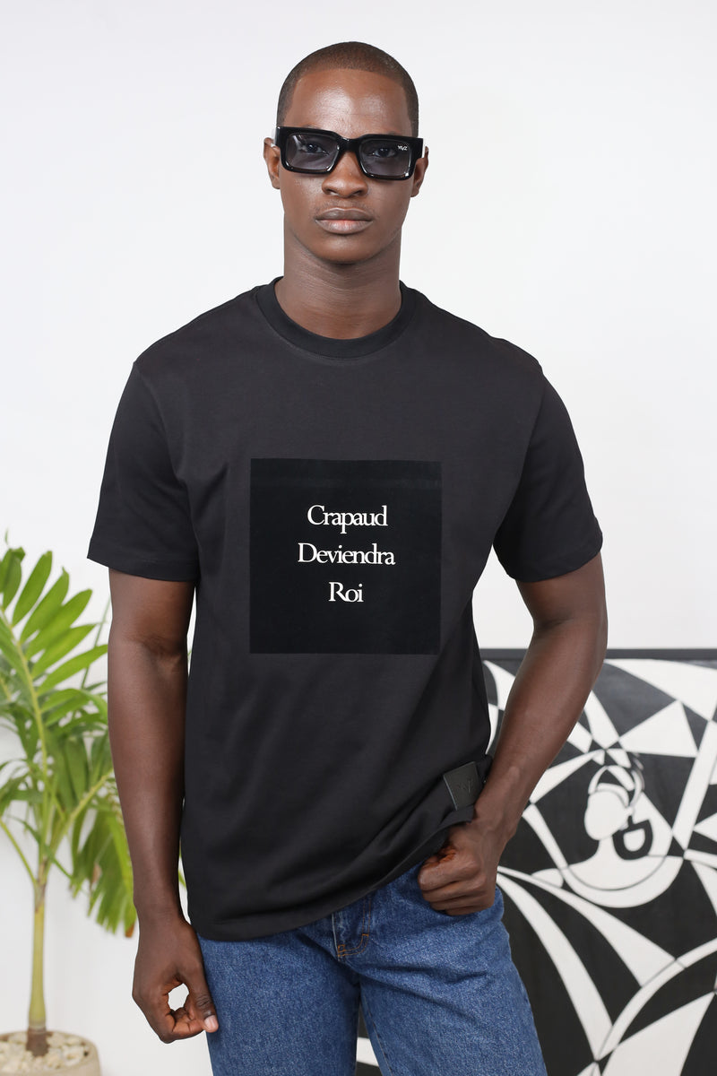 T-Shirt Crapaud Deviendra Roi Noir