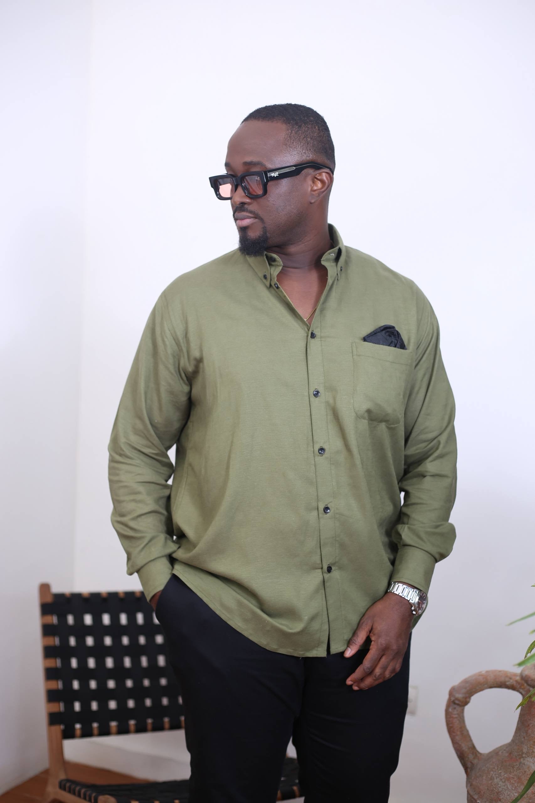 Chemise Mandala II Lin _ Vert