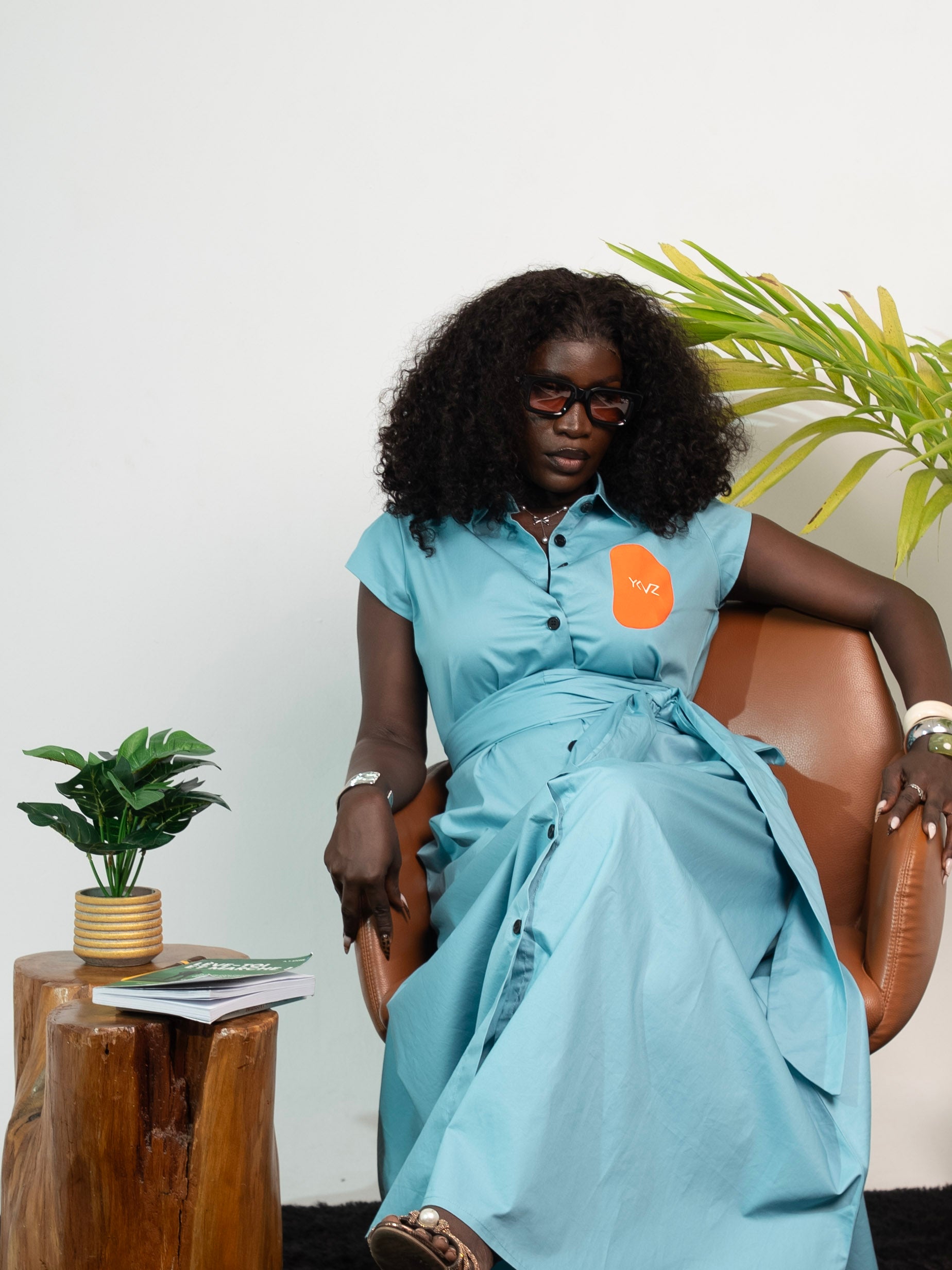 Robe Chemise SIENNA I – Bleu Ciel| Signature D Orange