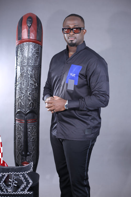 Chemise Sport ARMLET - Edition II Noir Logo Bleu Gris