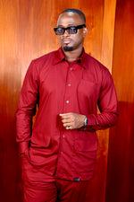 Ensemble Chemise Kômi Rouge Bordeaux
