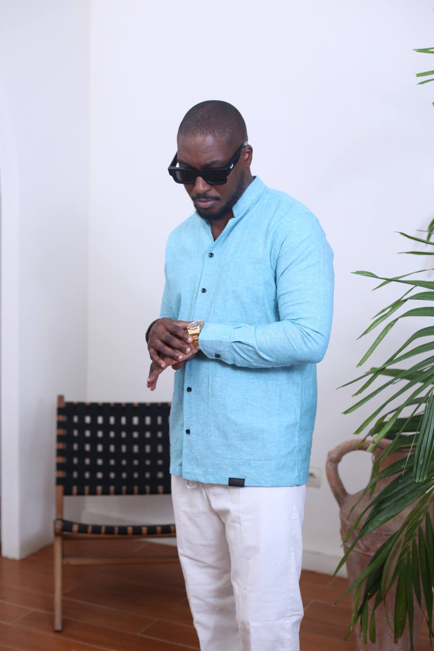 Chemise Kintu II — Vert Turquoise