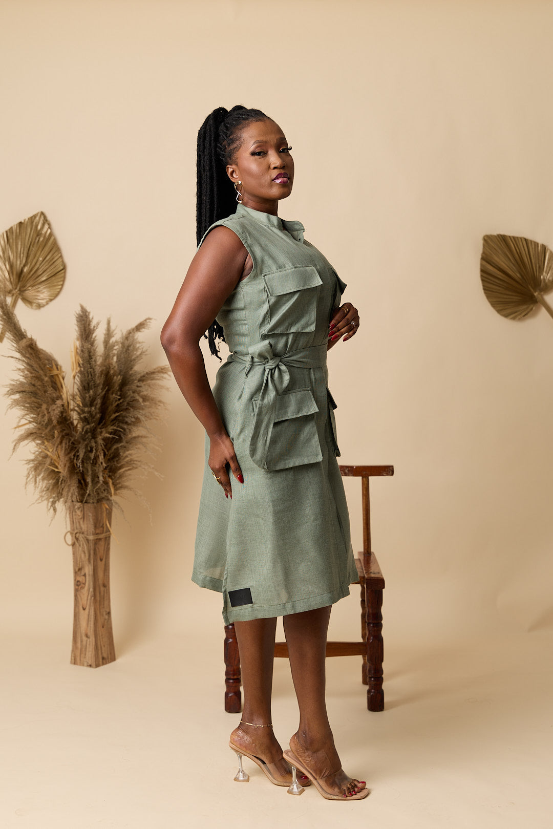 Robe Chemise POCKETS_Lin Vert
