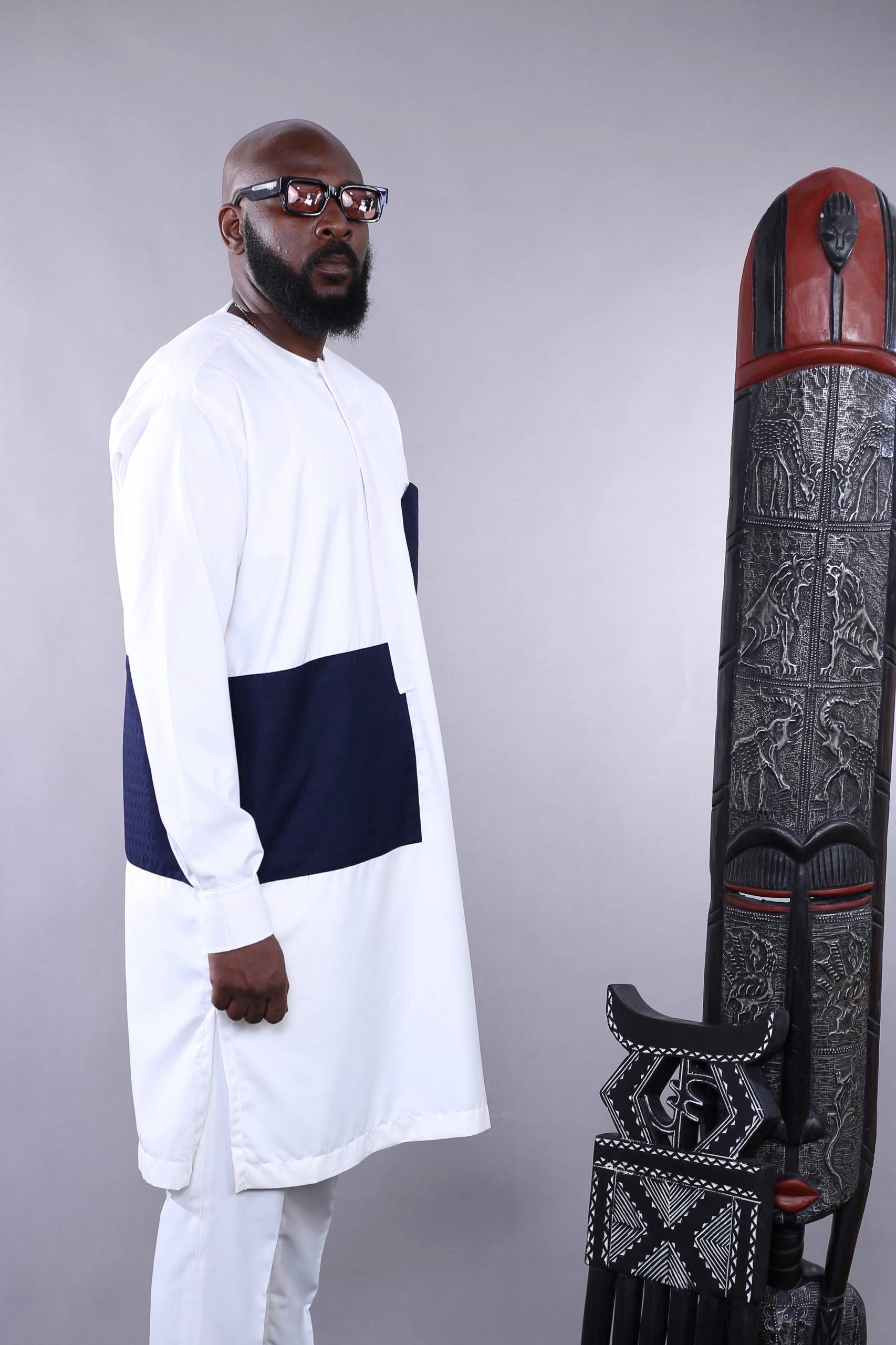 Ensemble Tunique KAMARO l | Blanc & Bleu