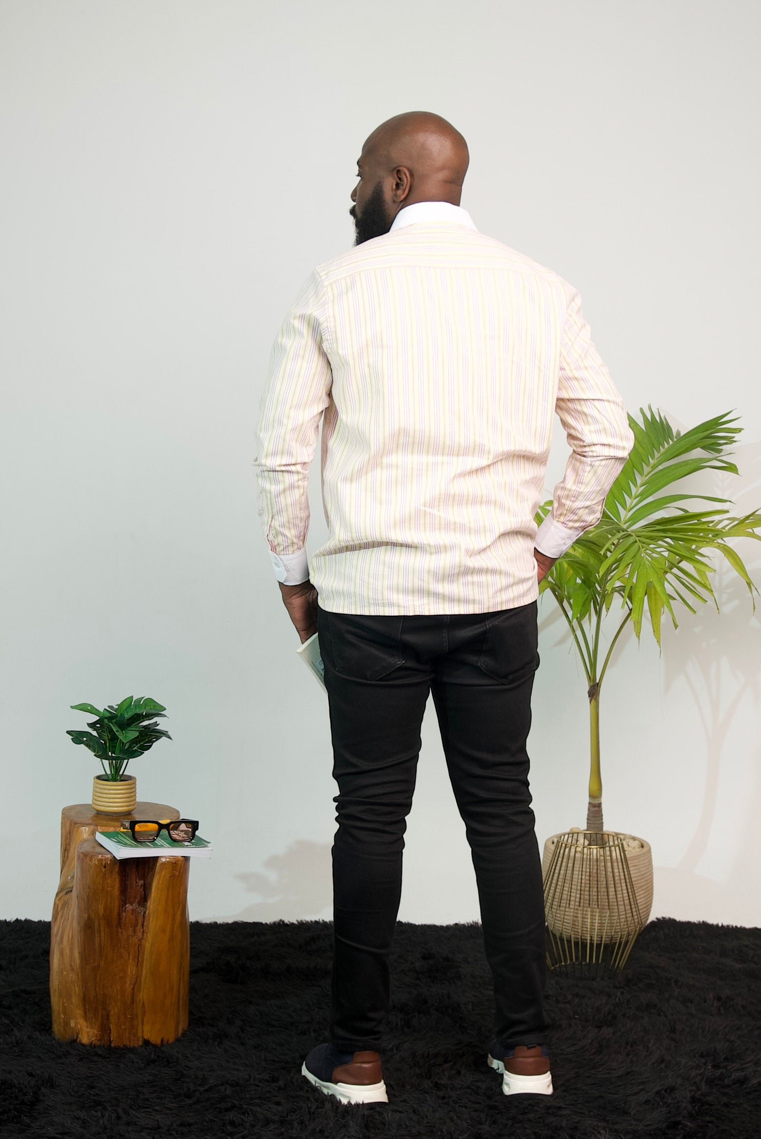 Chemise Oslo Signature Classique – Rayures Jaunes & Roses