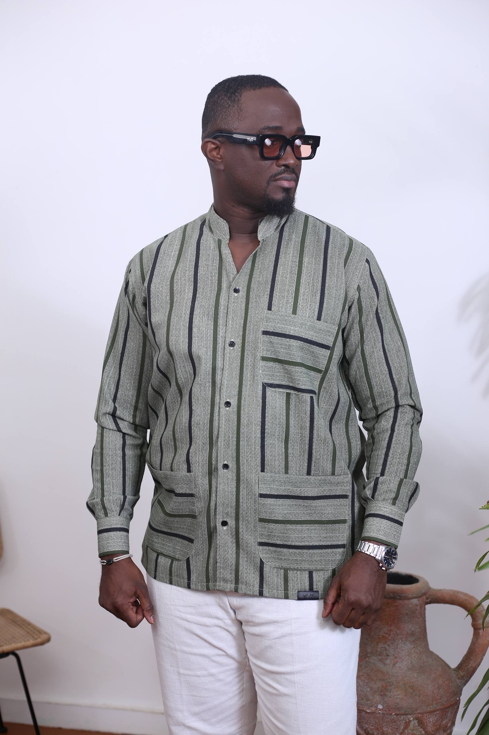Chemise Kintu II - Rayure Vert