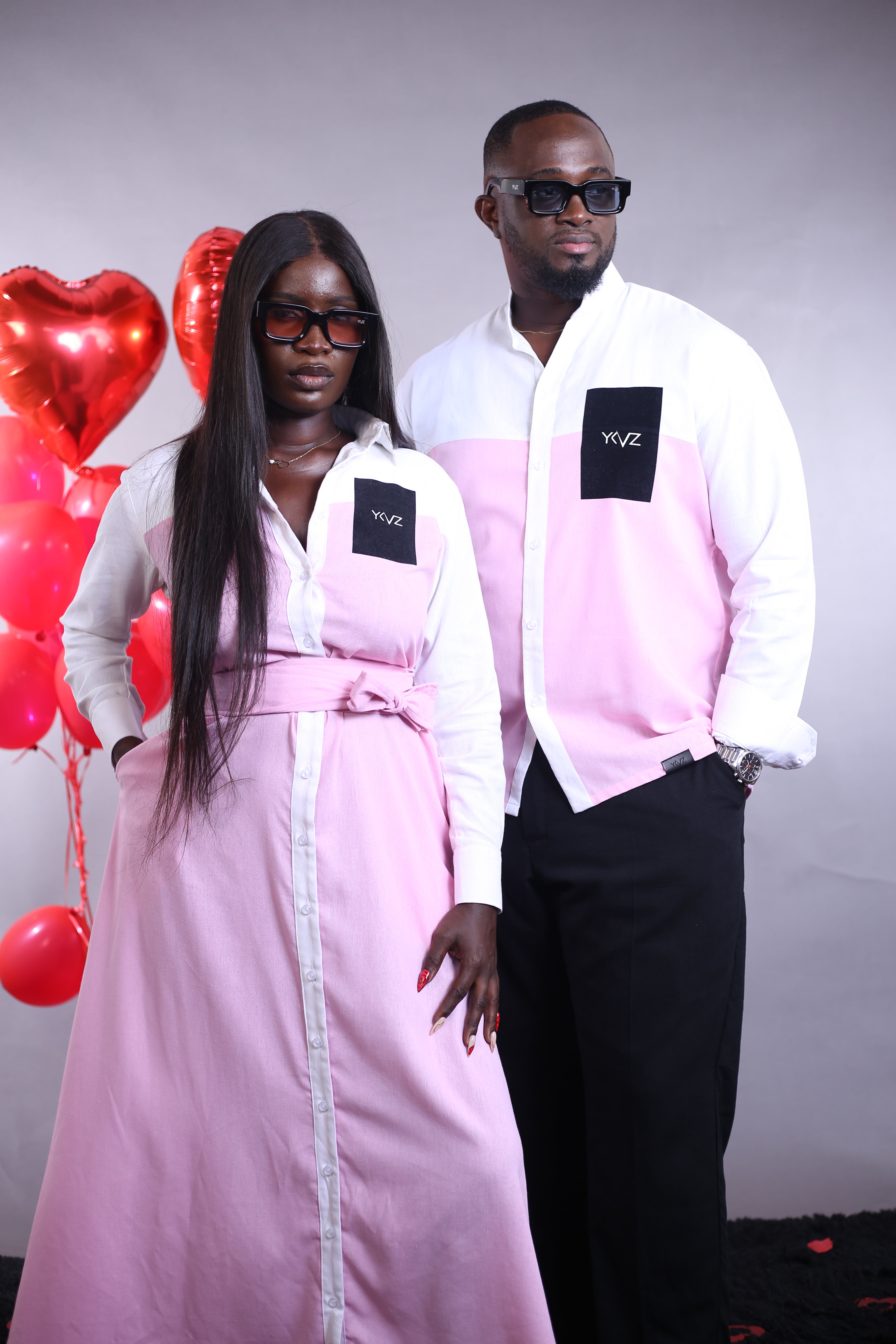 Robe Longue Duality Signature Rose Blanc