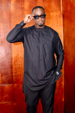 Ensemble Tunique Dùndú Rayé Noir