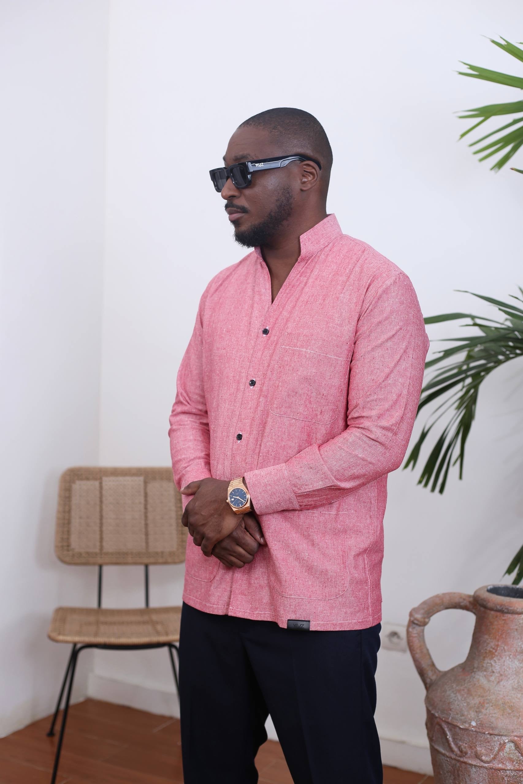 Kintu II Red Linen Shirt