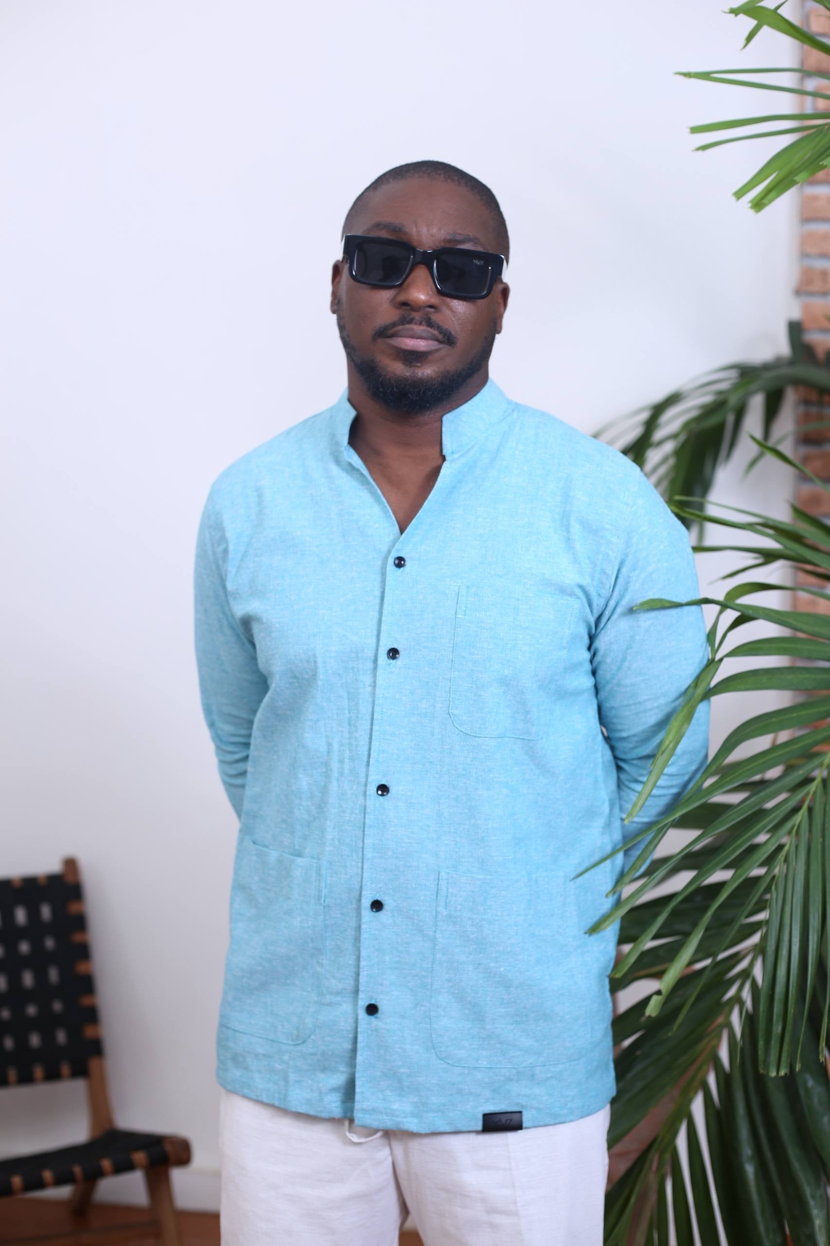 Chemise Kintu II — Vert Turquoise