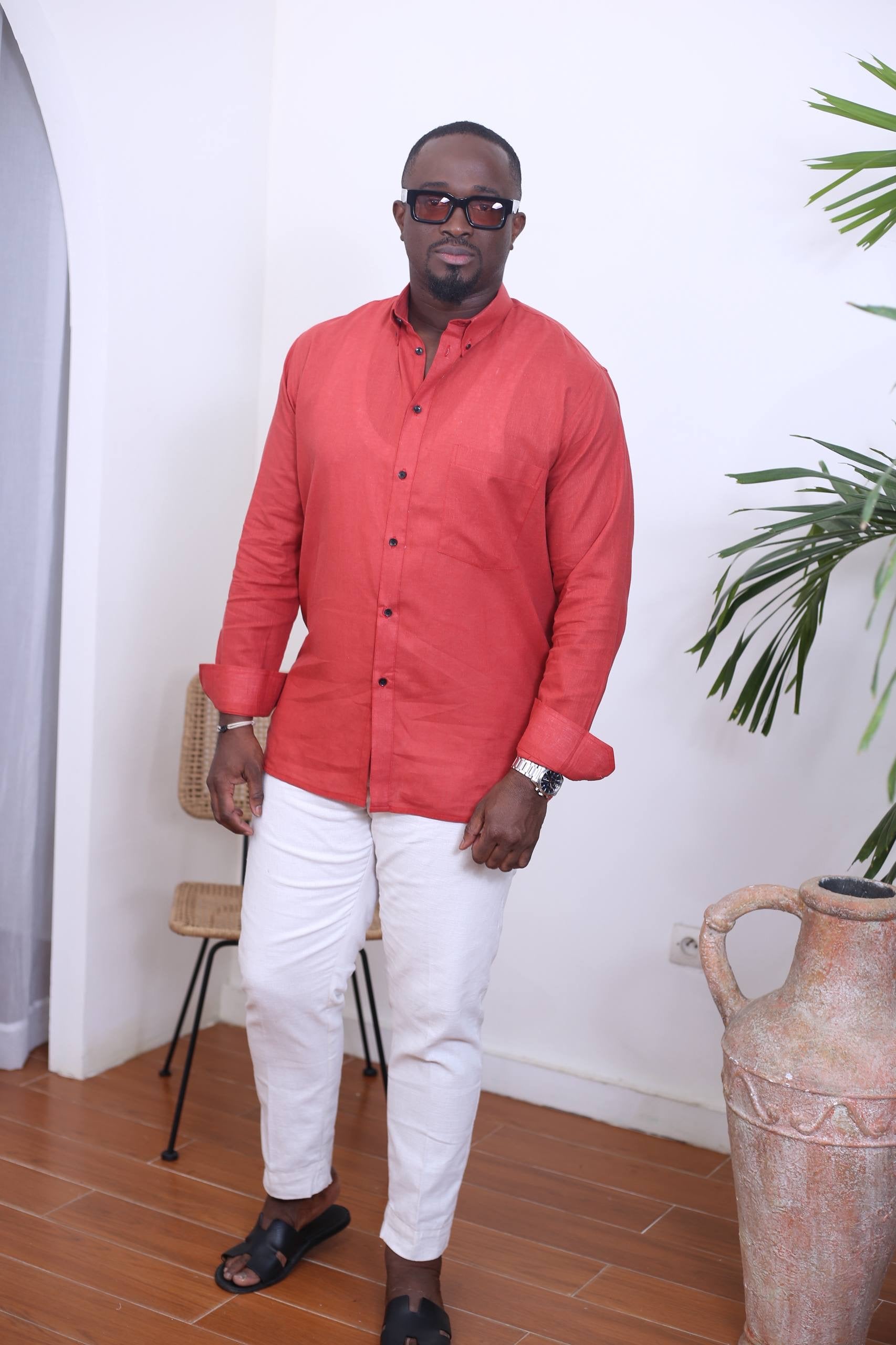 Chemise Mandala II Lin _ Rouge