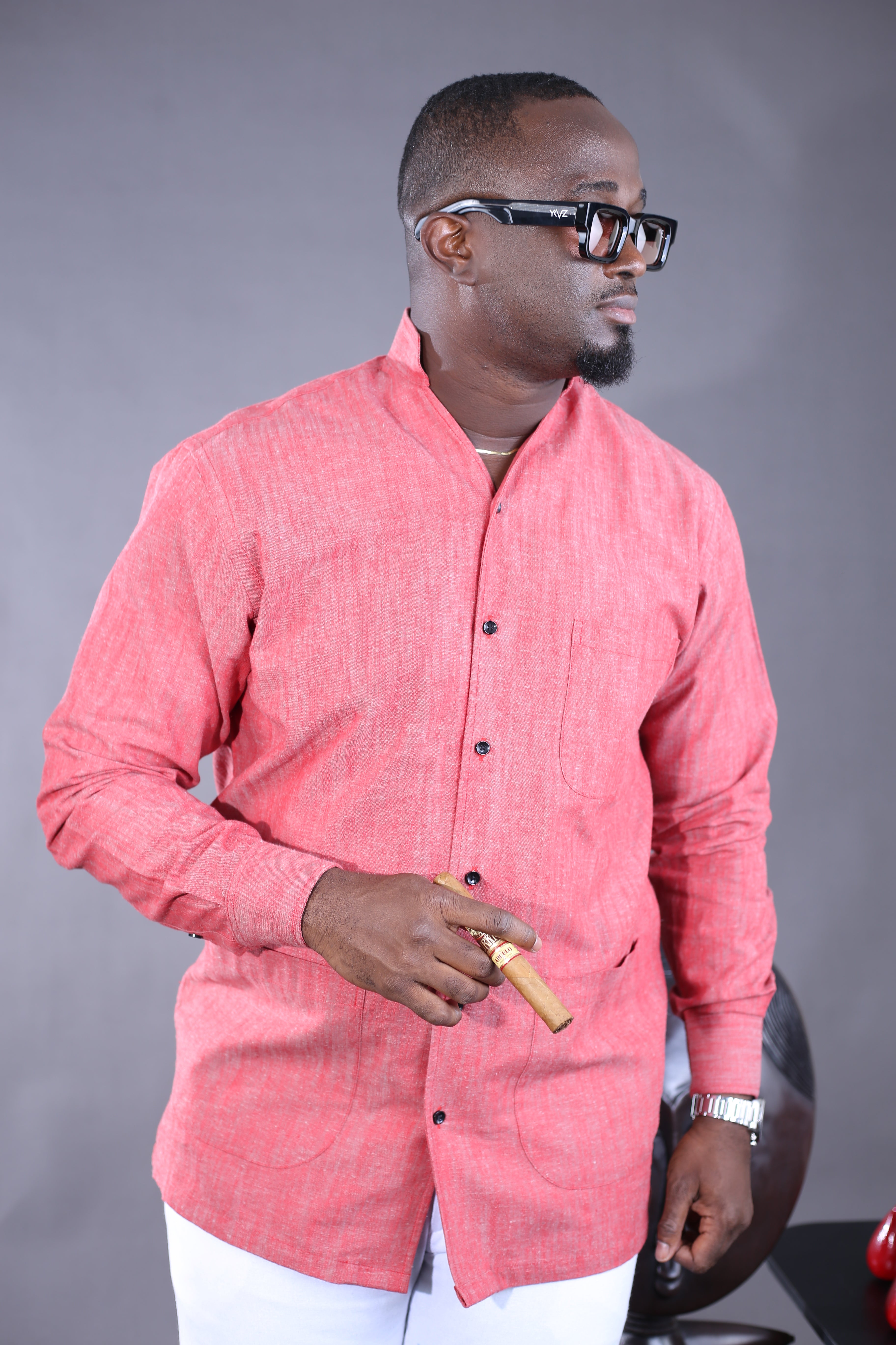 Chemise Kintu II Lin rouge