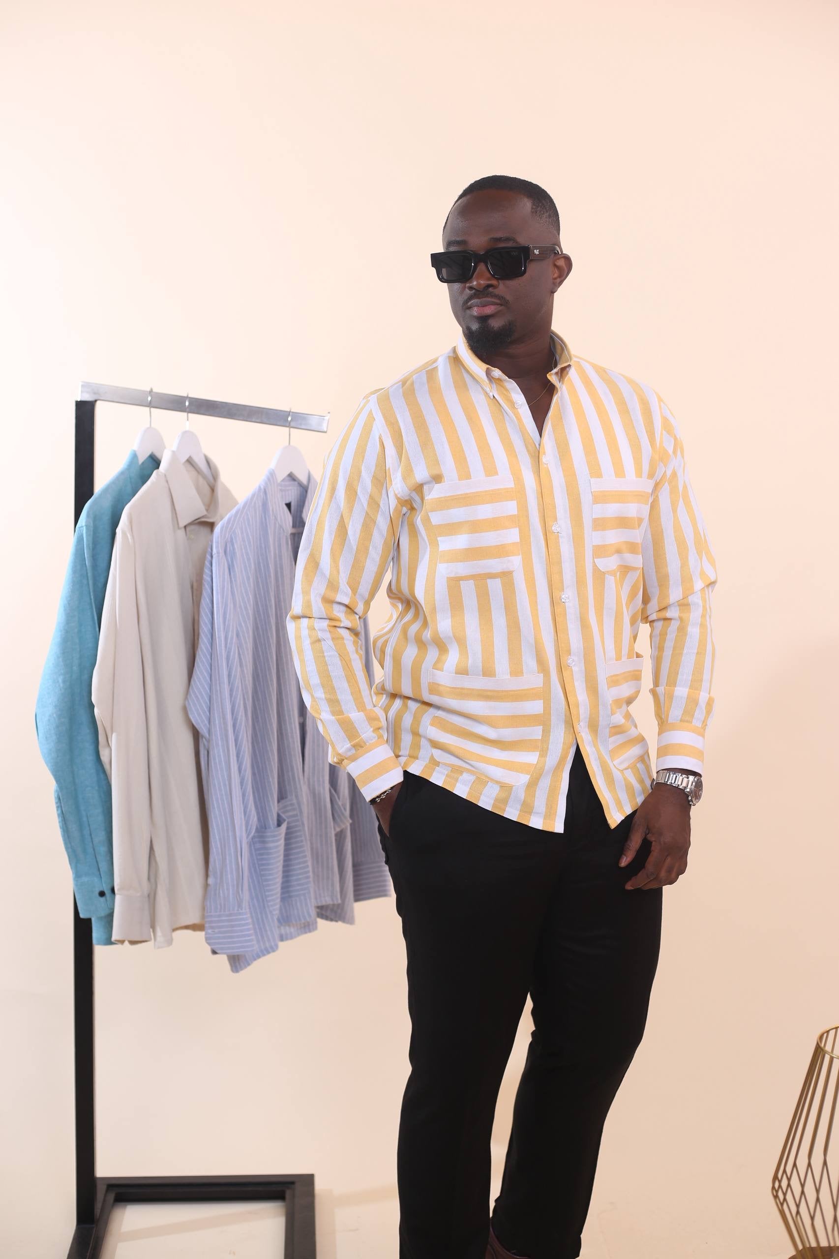 Chemise Caïda Lin - Rayure Jaune & blanc