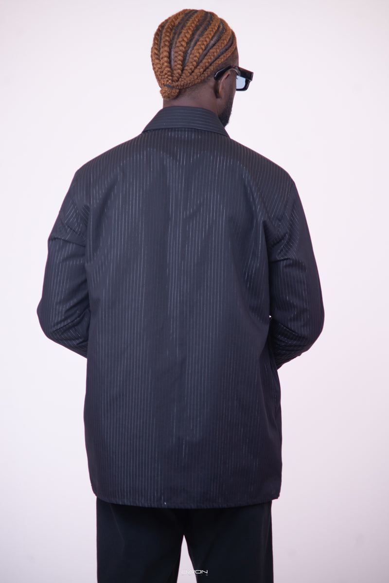 Surchemise Tom II Rayures Noir Gris Métal