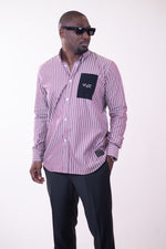 Chemise Lexington Signature Classique – Rayures Mauves & Blanches