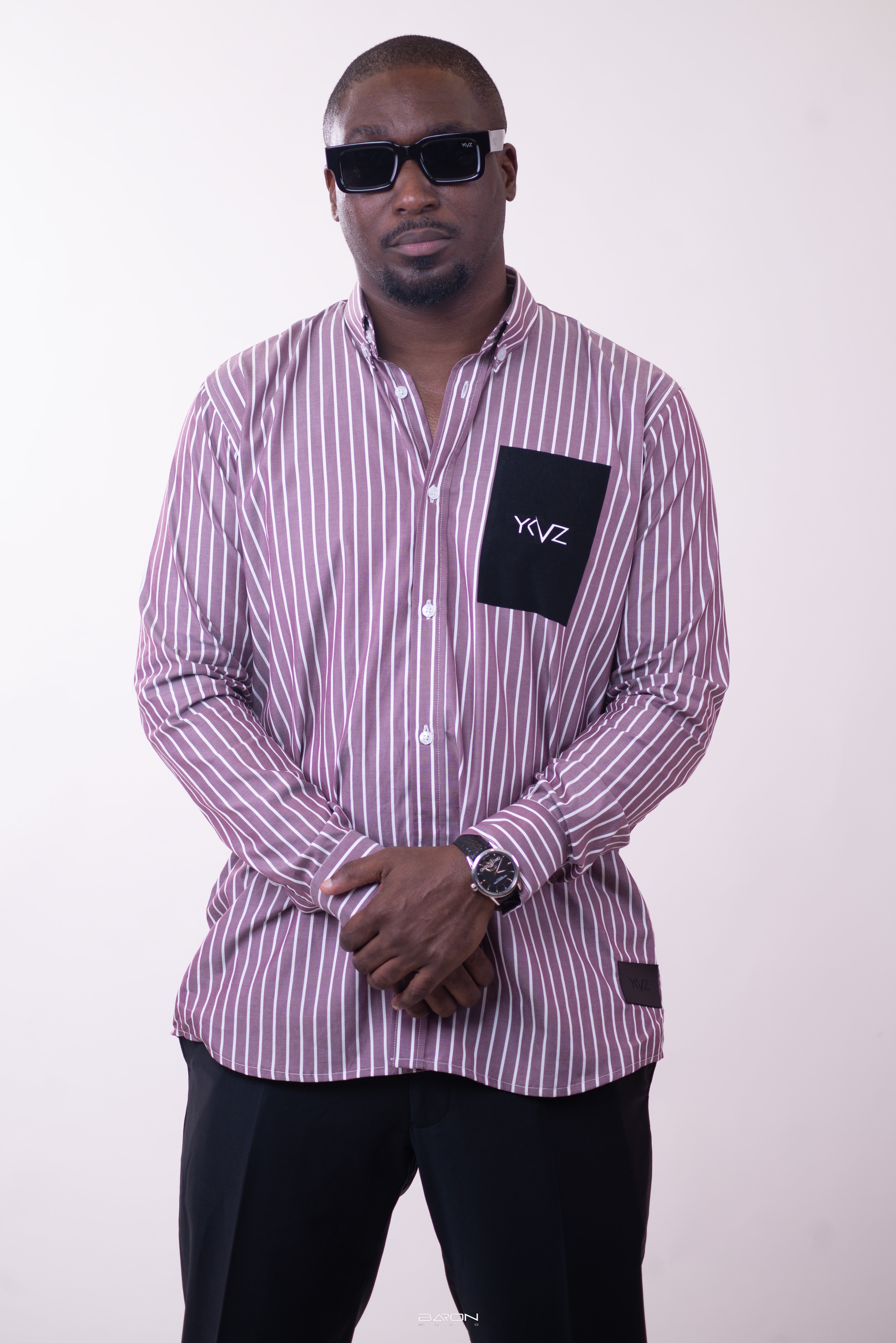 Chemise Lexington Signature Classique – Rayures Mauves & Blanches
