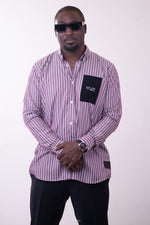 Chemise Lexington Signature Classique – Rayures Mauves & Blanches