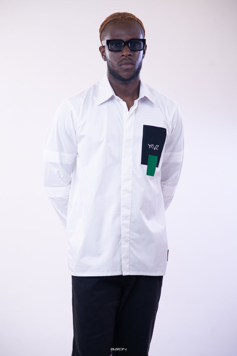 Chemise Sport ARMLET – Édition Blanche Noir & Vert