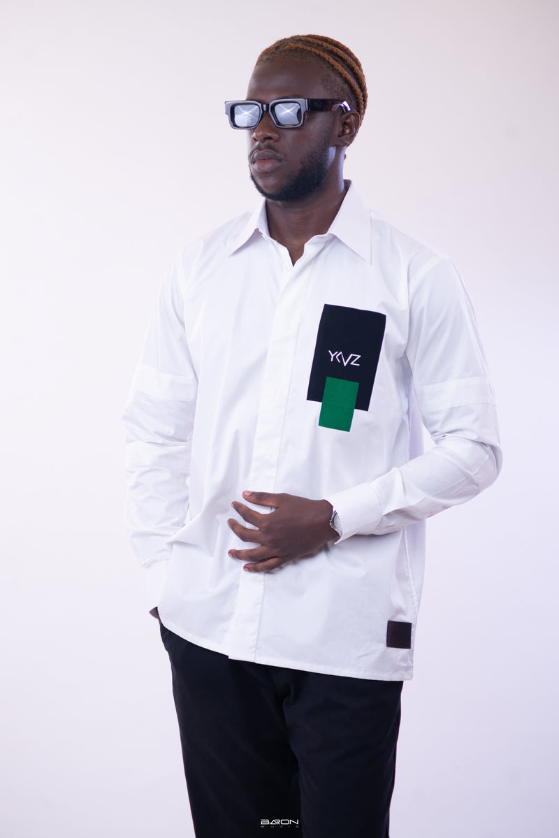 Chemise Sport ARMLET – Édition Blanche Noir & Vert