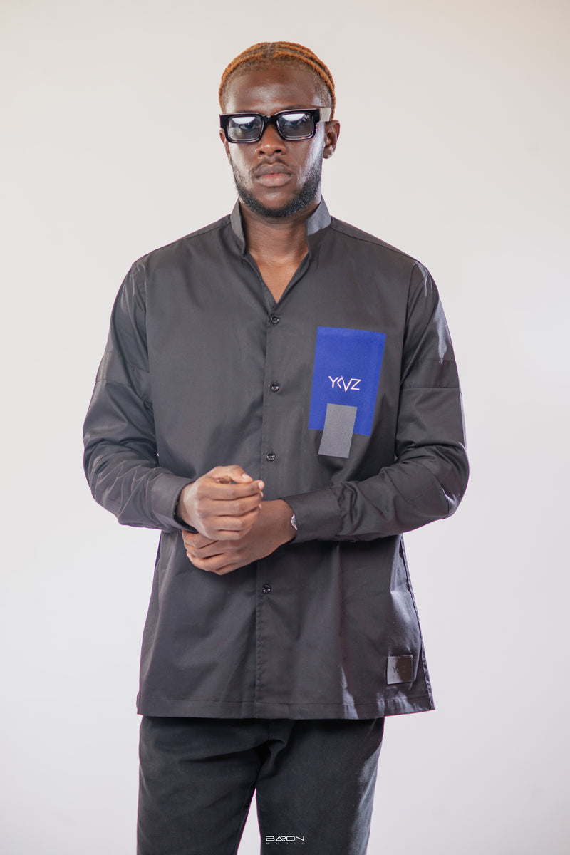 Chemise Sport ARMLET - Edition II Noir Logo Bleu Gris