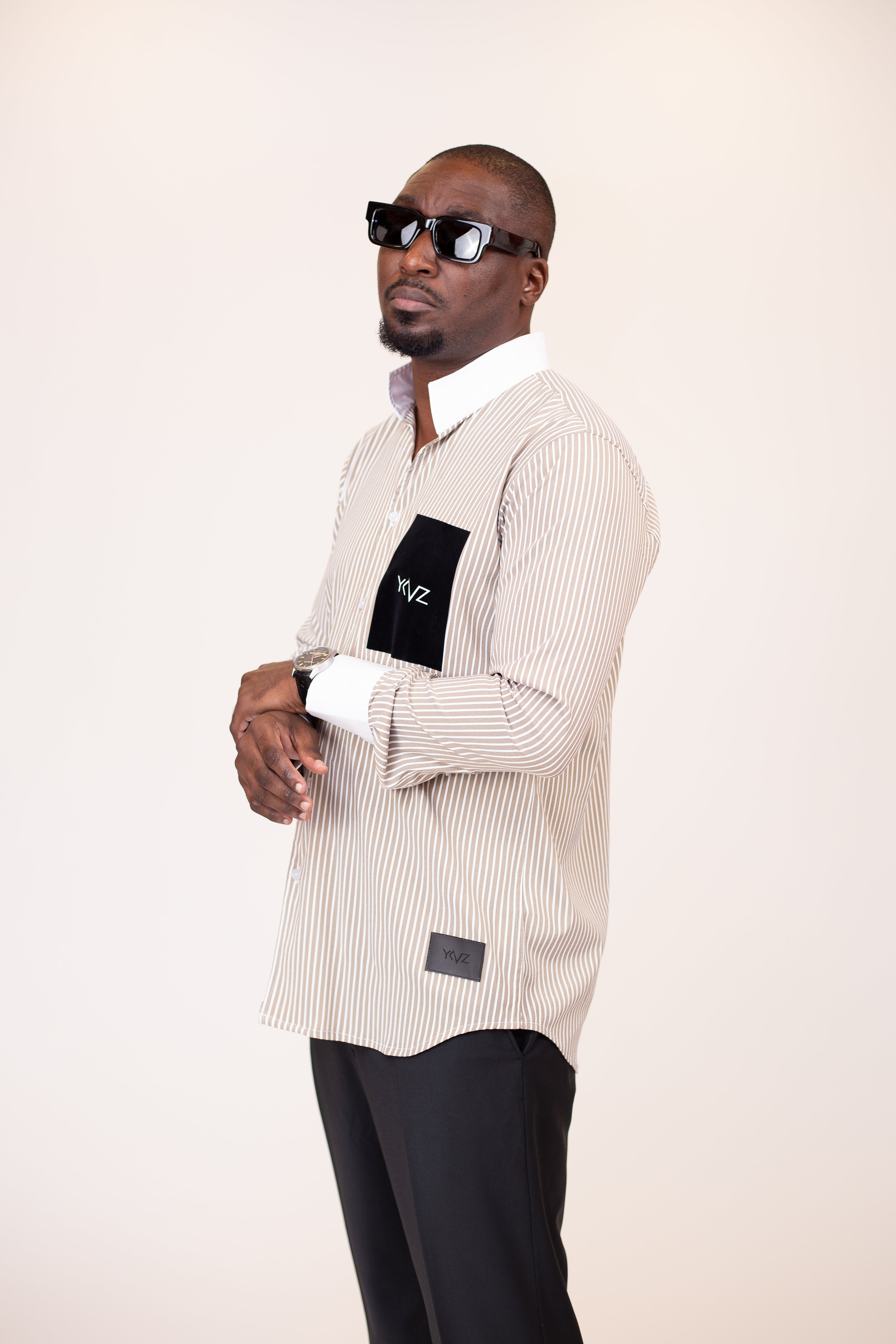 Chemise Oslo Signature Classique – Rayures Marron & Blanc