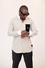 Chemise Oslo Signature Classique – Rayures Marron & Blanc