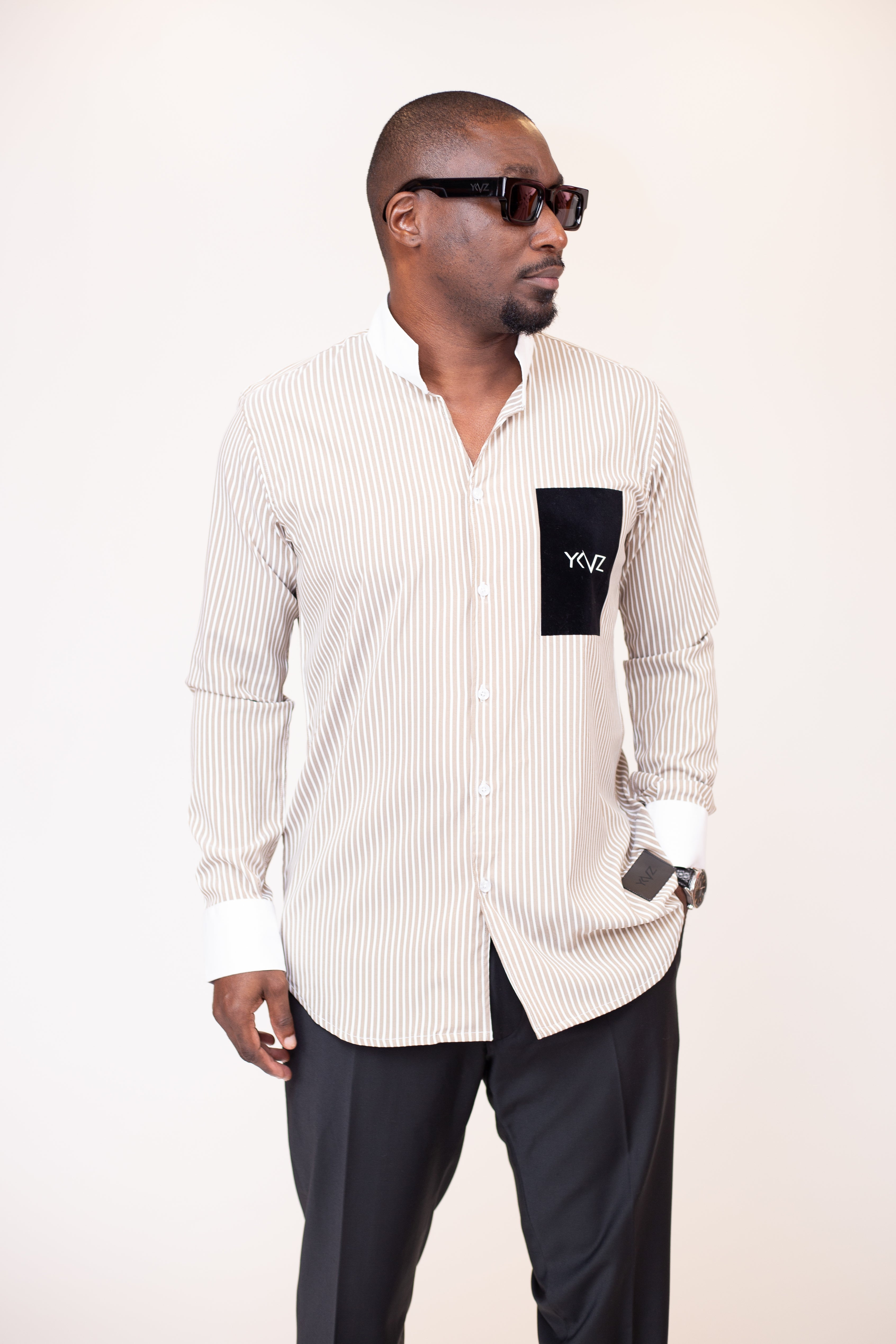 Chemise Oslo Signature Classique – Rayures Marron & Blanc