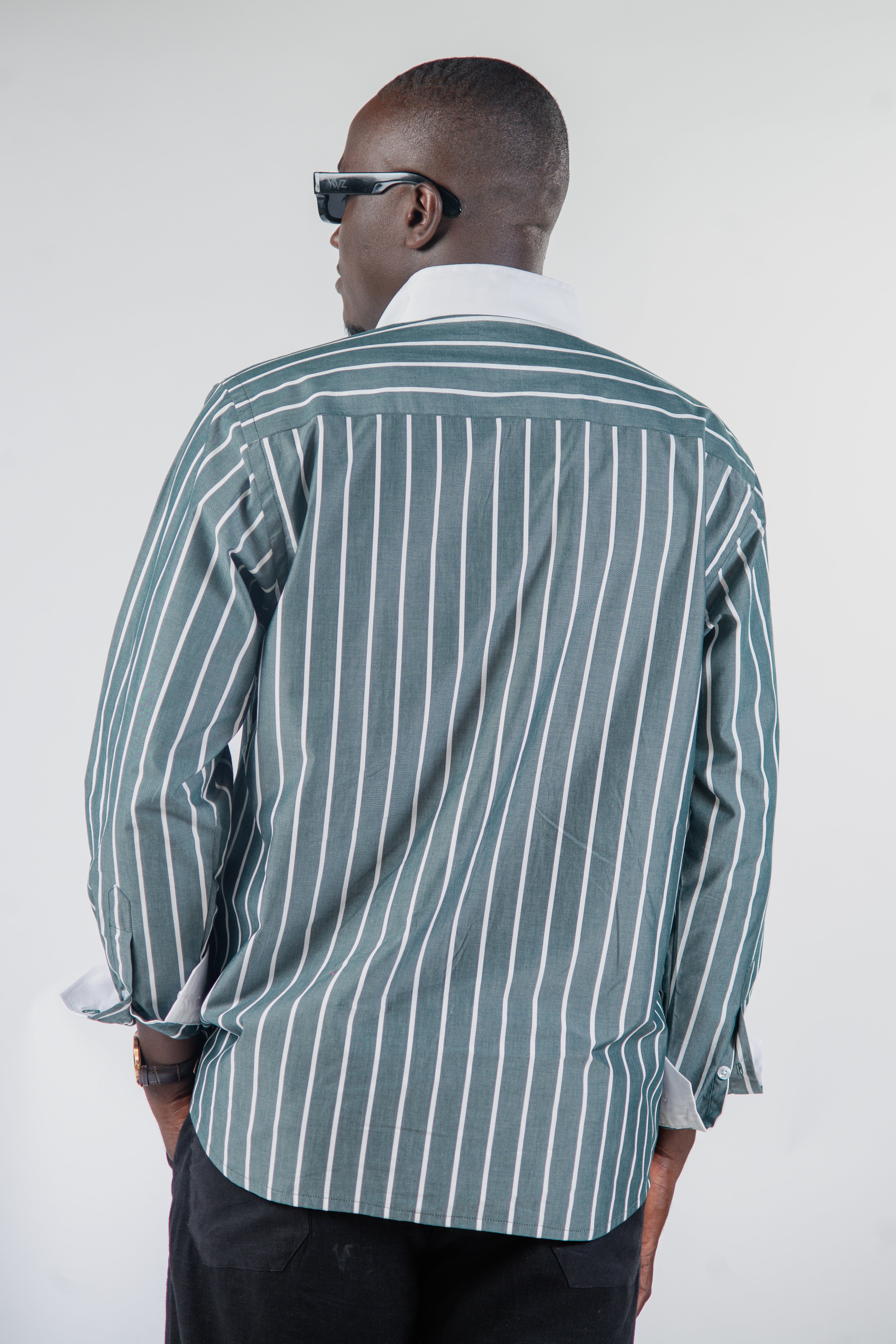 Chemise Oslo Signature Classique – Rayures Vert & Blanc