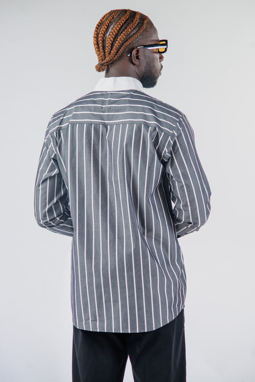 Chemise Oslo Signature Classique – Rayures Noir & Blanc