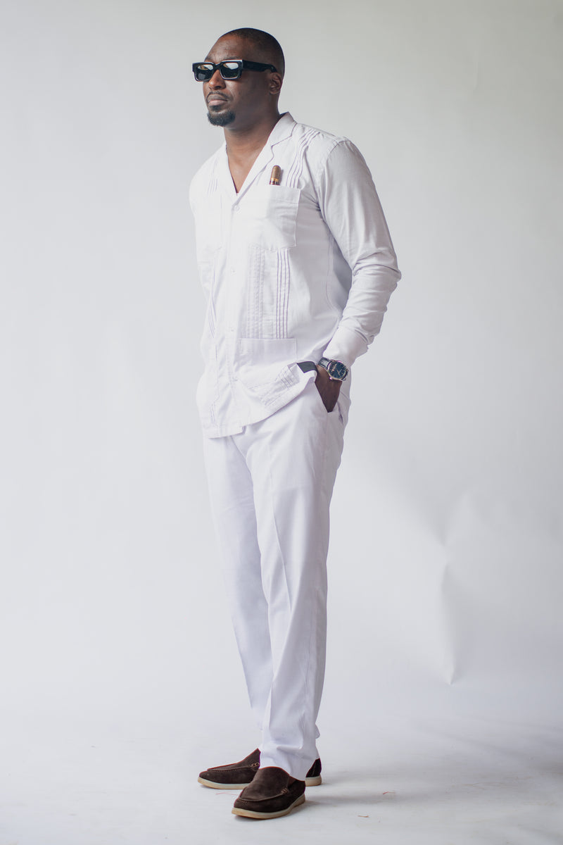 Chemise Cubano Quattro III Blanc Cassé
