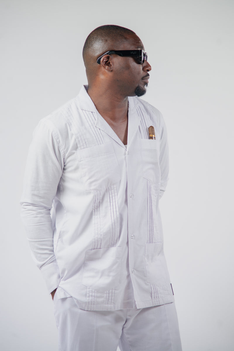 Chemise Cubano Quattro III Blanc Cassé