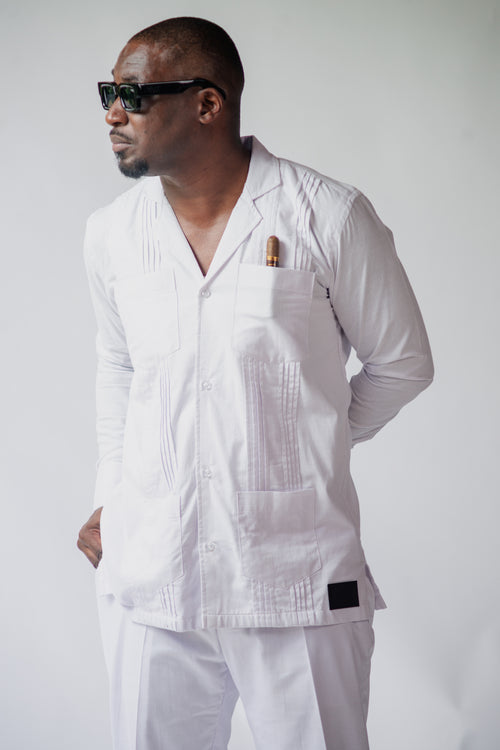 Chemise Cubano Quattro III Blanc Cassé