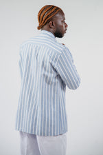 Chemise Kintu Lin Rayure Bleu Blanc