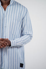 Chemise Kintu Lin Rayure Bleu Blanc