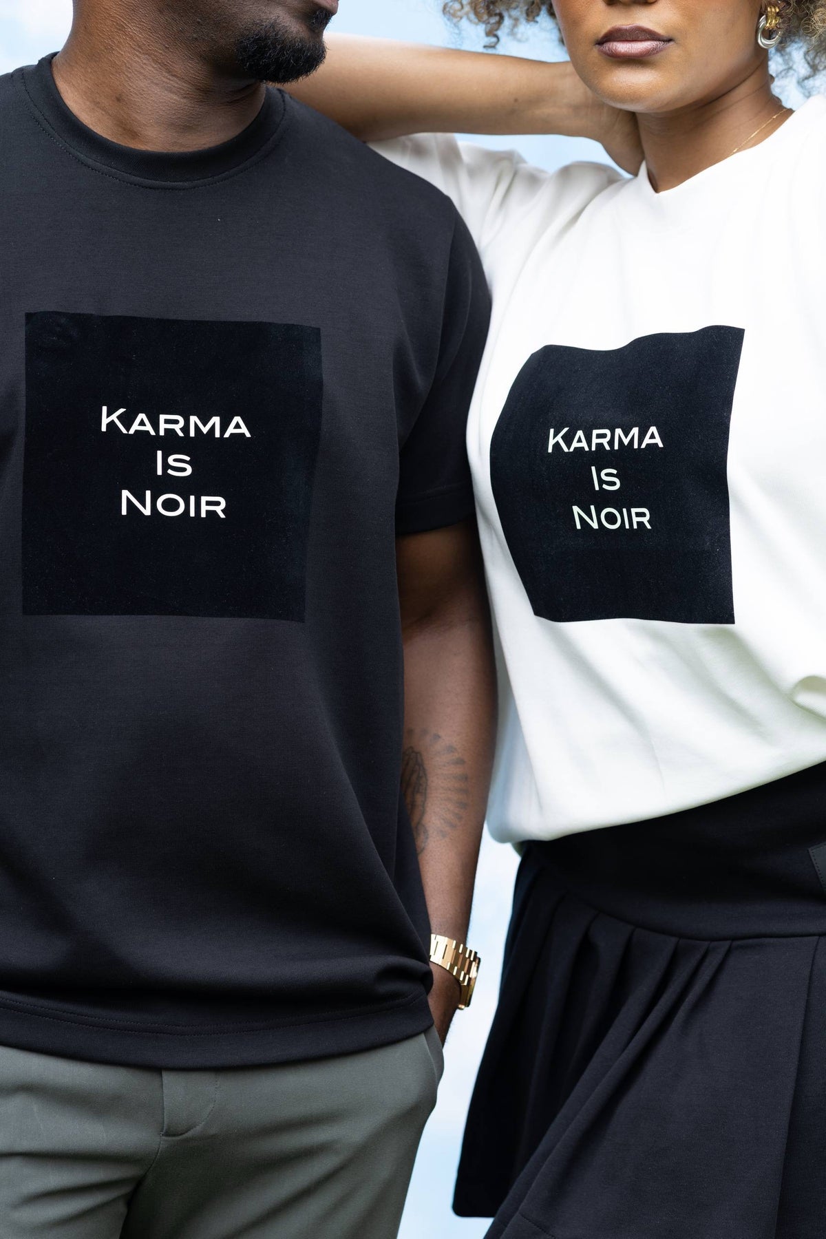 T-Shirt Karma Is Noir- Blanc