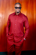 Ensemble Chemise Kômi Rouge Bordeaux