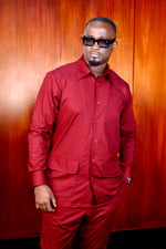 Ensemble Chemise Kômi Rouge Bordeaux