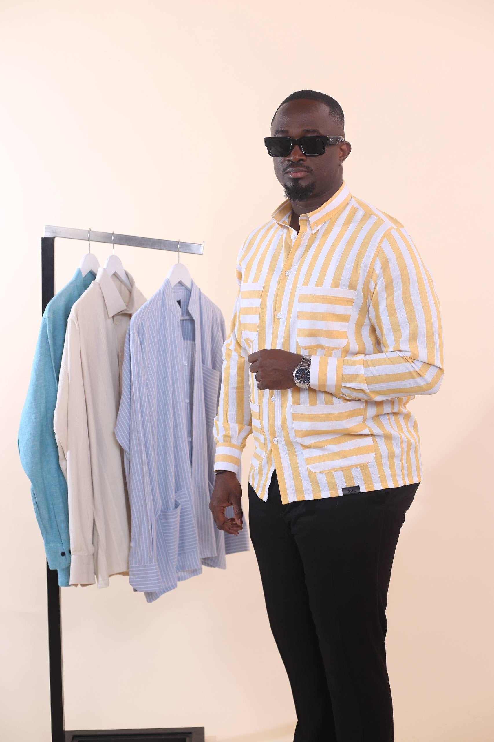 Chemise Caïda Lin - Rayure Jaune & blanc