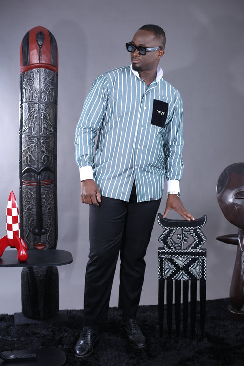 Chemise Oslo Signature Classique – Rayures Vert & Blanc