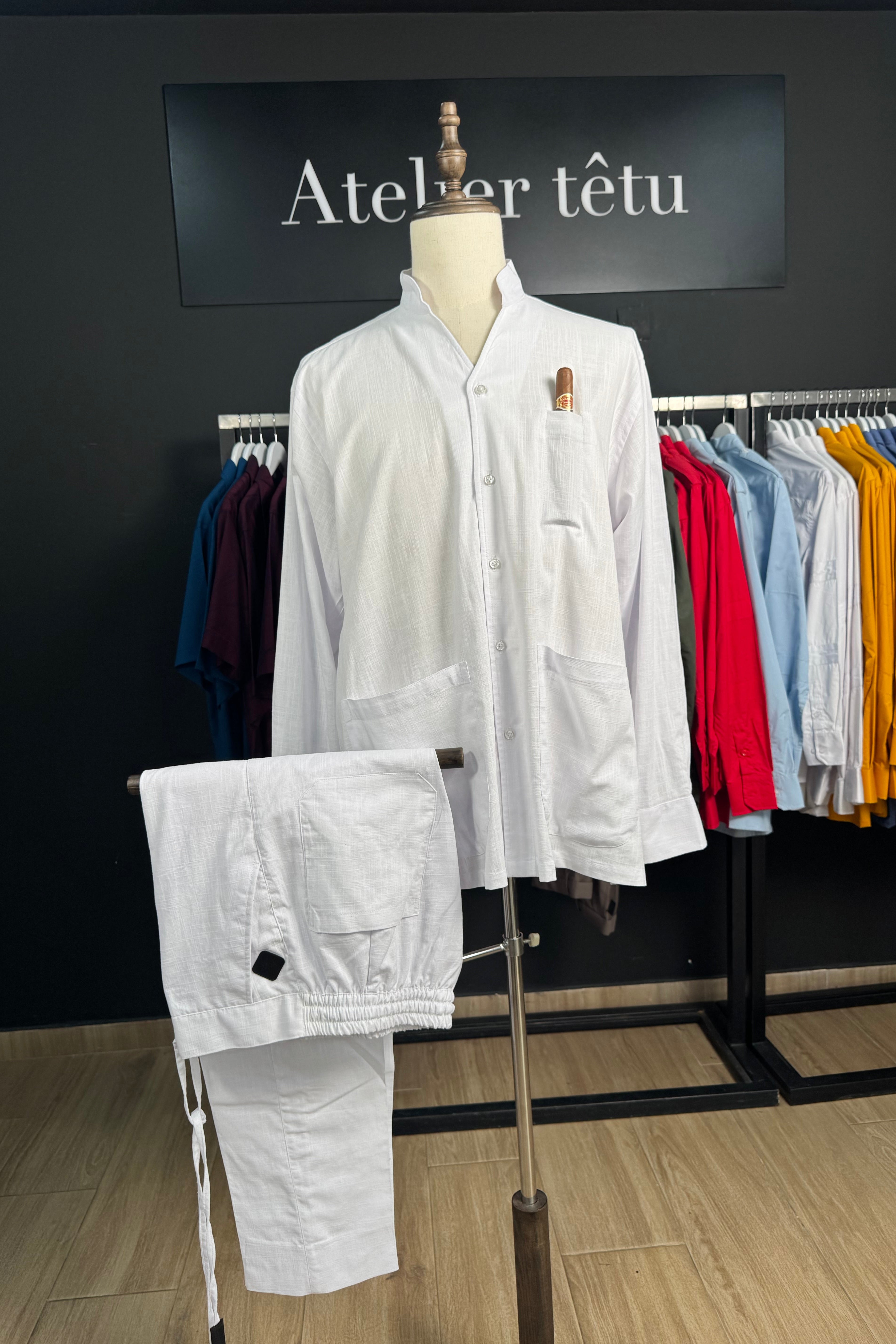 White Afari Shirt