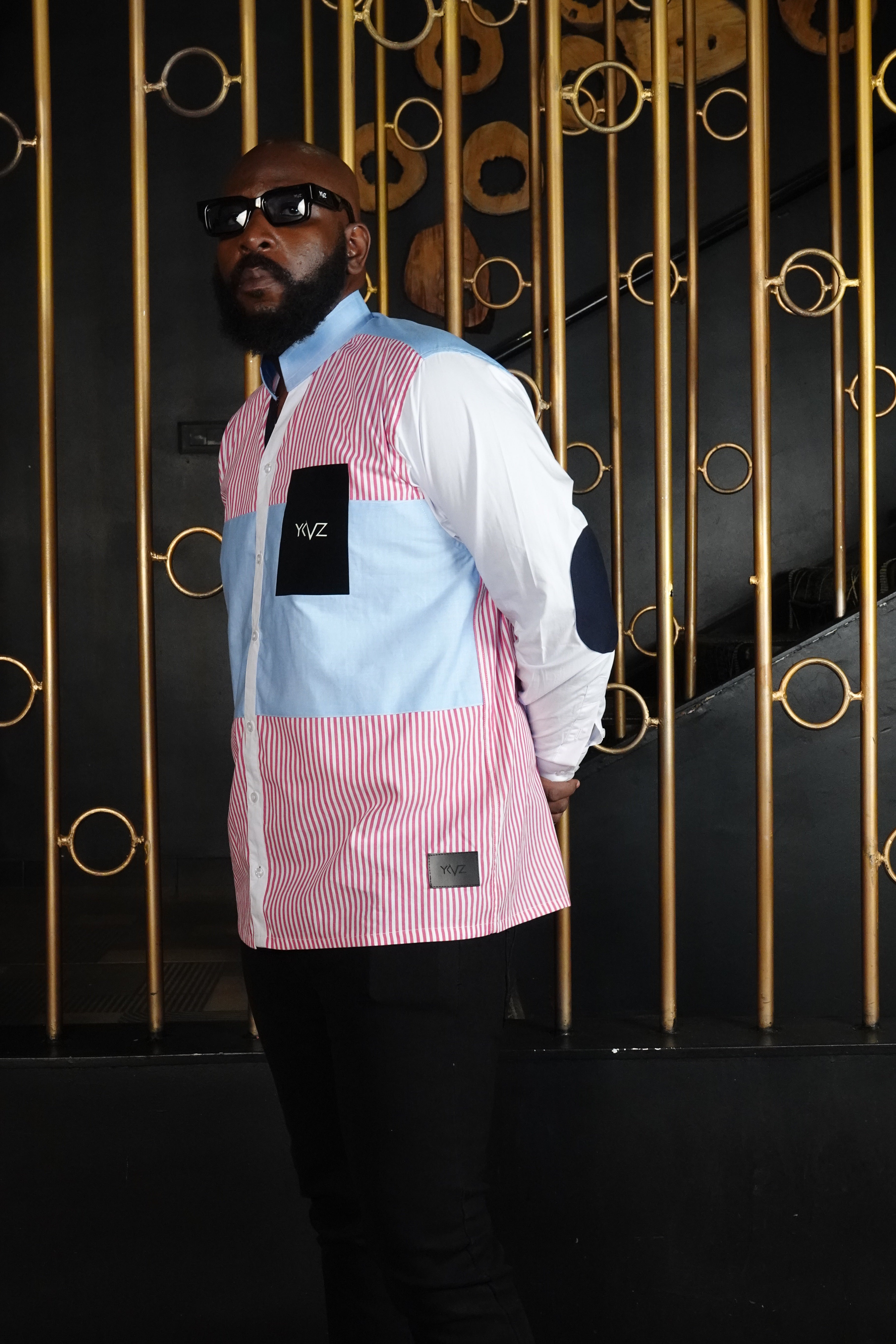 Chemise HARMONIA II - Rose contrastées |Signature Classique Noire