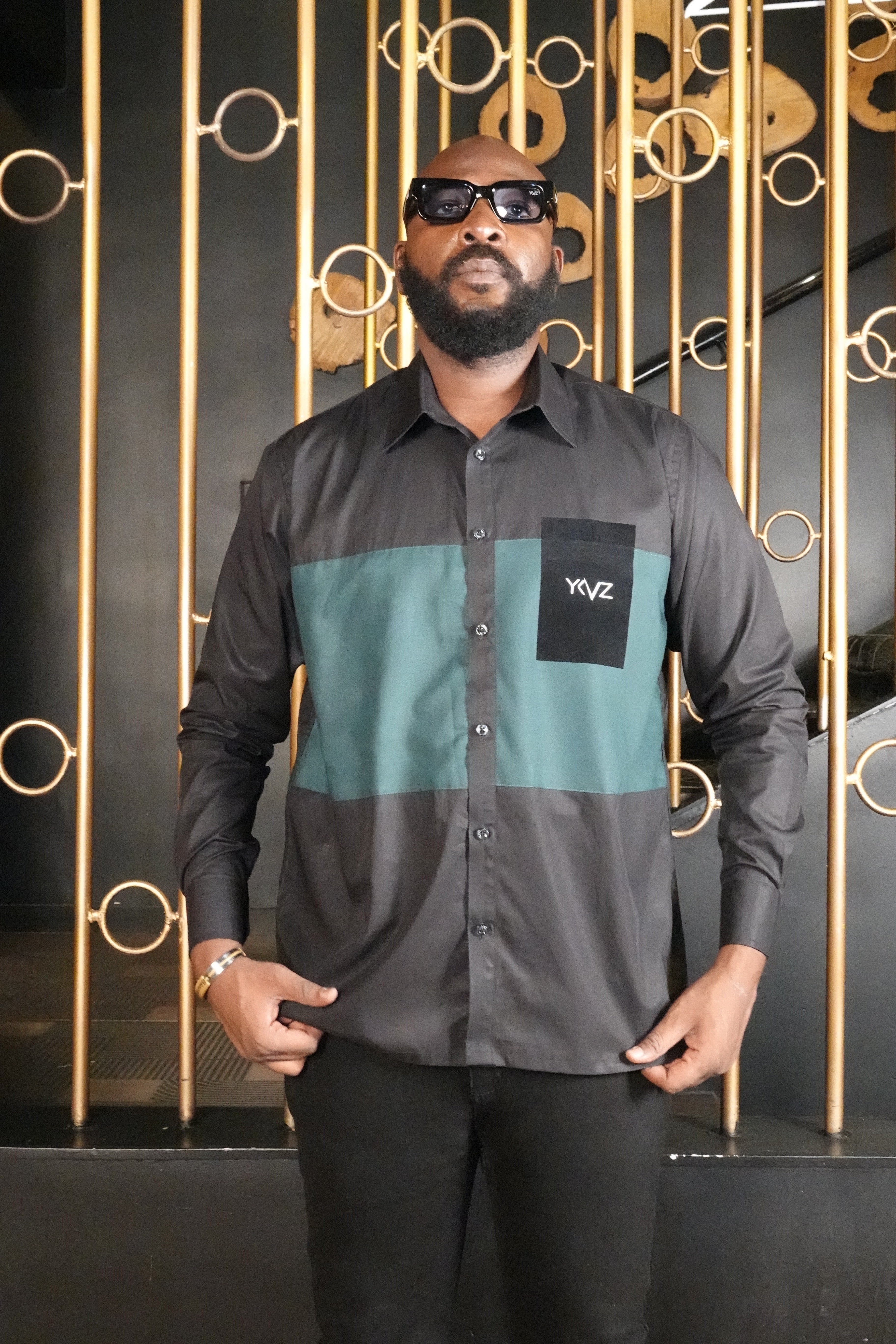 Chemise OSLO lll – Bicolore vert & Noire | Signature Classique Noire