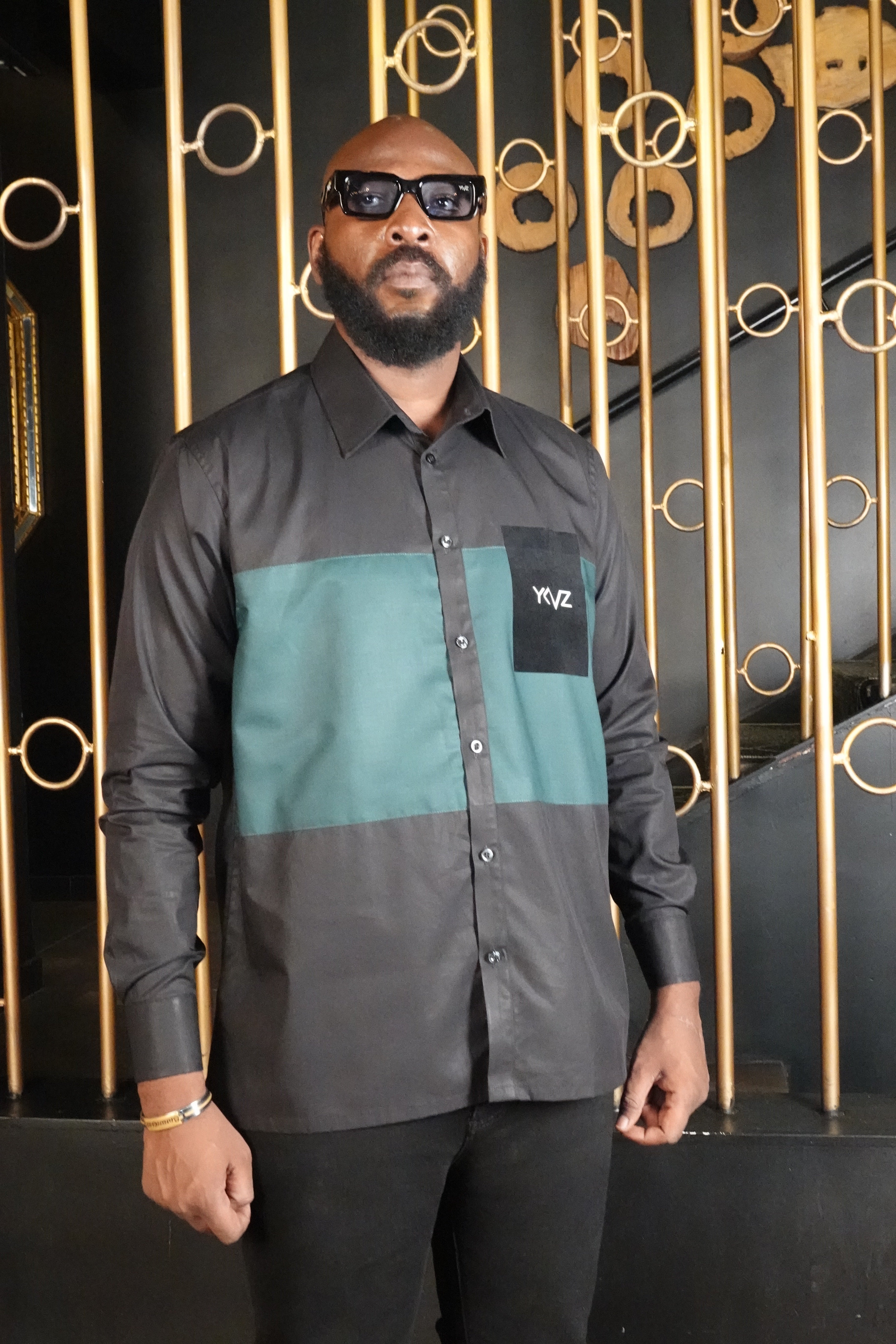 Chemise OSLO lll – Bicolore vert & Noire | Signature Classique Noire