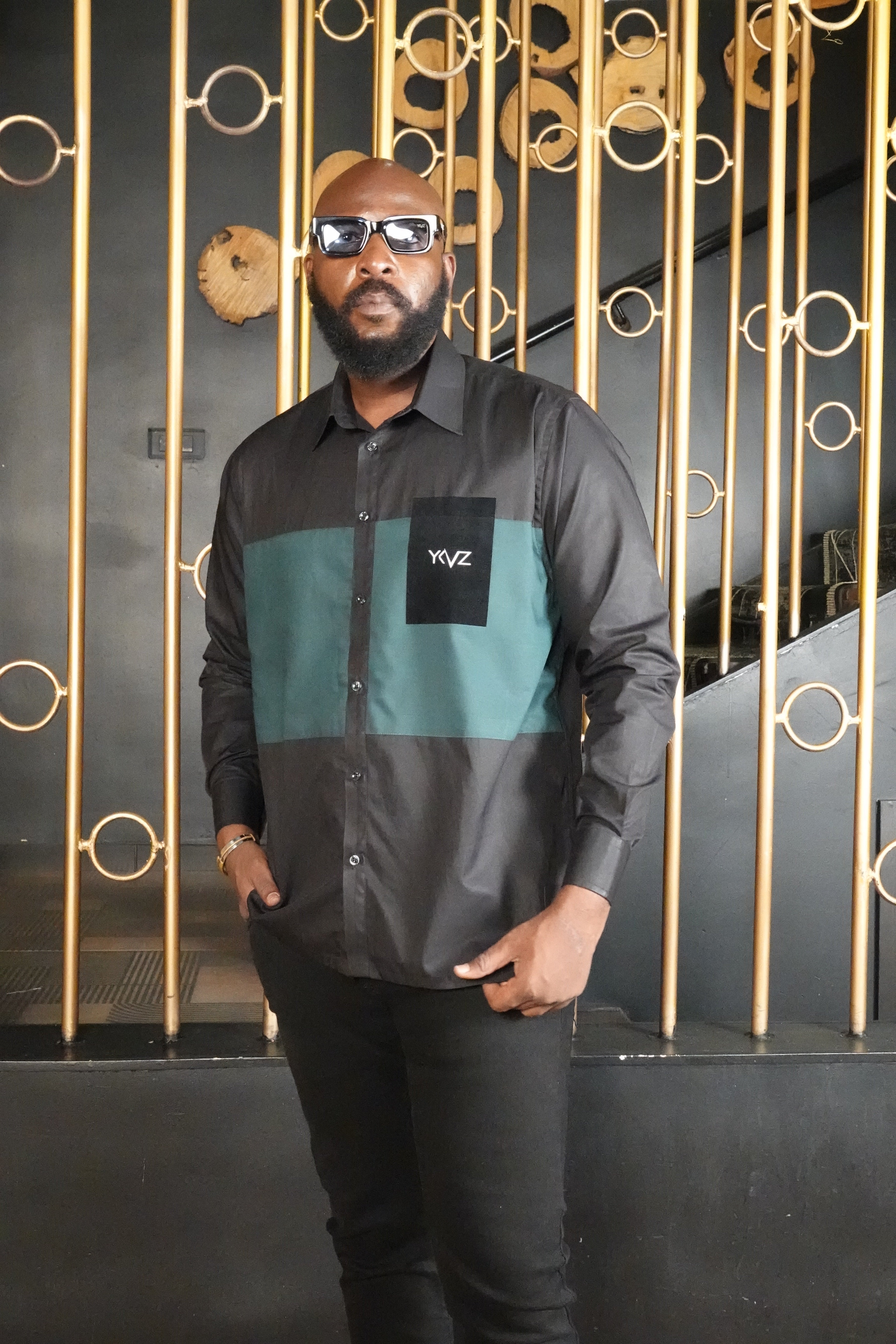 Chemise OSLO lll – Bicolore vert & Noire | Signature Classique Noire