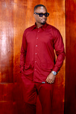 Ensemble Chemise Kômi Rouge Bordeaux