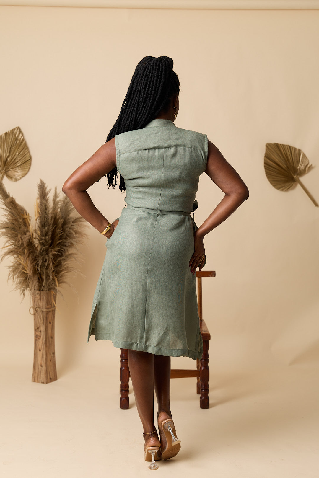 Robe Chemise POCKETS_Lin Vert